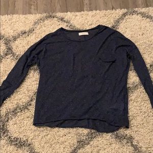 Long Sleeve/Oversized Blue Tee with pocket